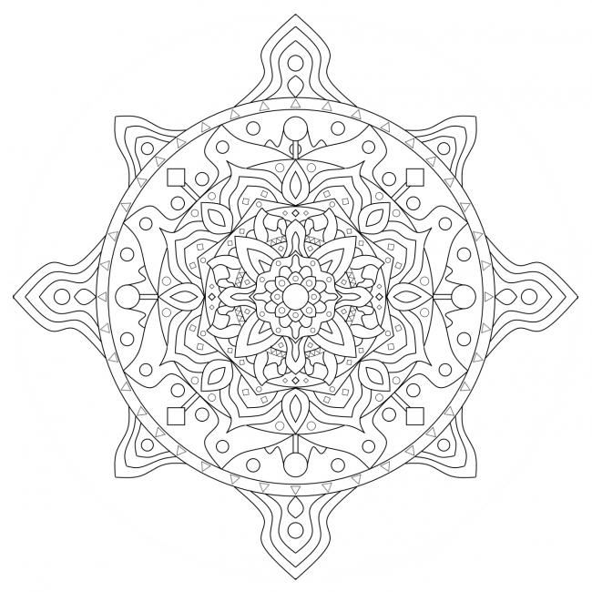 Klassisk Mandala med blomma