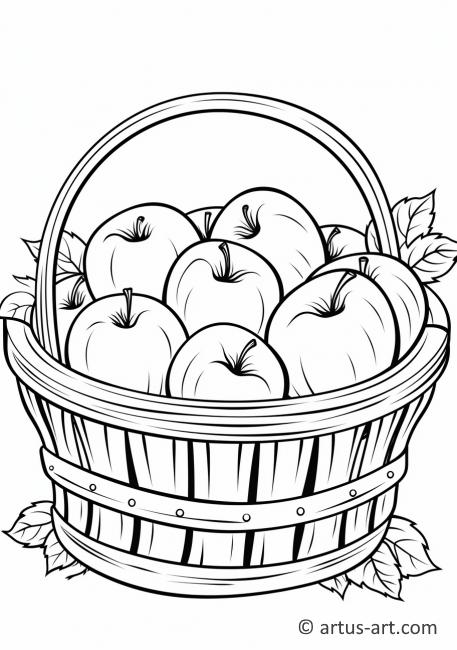 Apple Basket Coloring Page Free - Apfelkorb%20Ausmalbild 