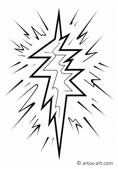 Lightning Strike Coloring Page » Free Download » Artus Art