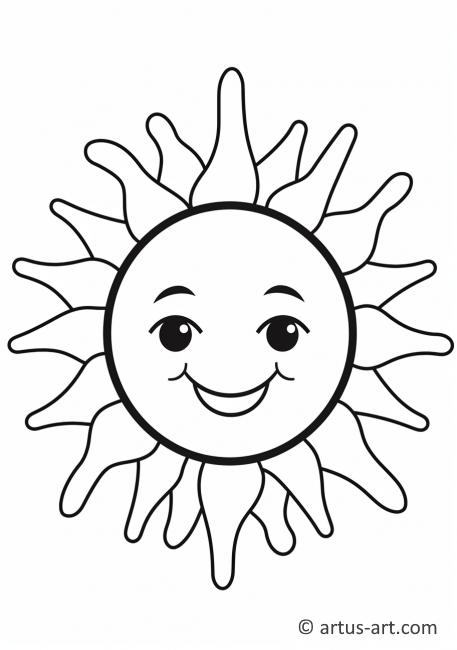 Cartoon Sun Coloring Page » Free Download » Artus Art