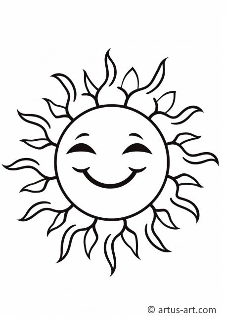 Smiling Sun Coloring Page » Free Download » Artus Art
