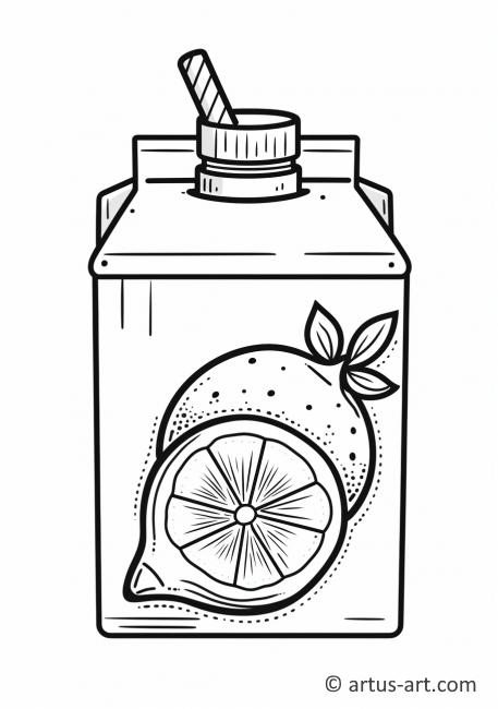 Lemonade Carton Coloring Page » Free Download » Artus Art