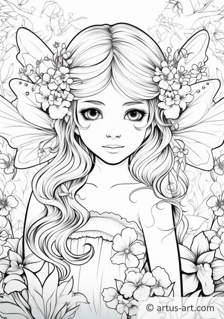 Cherry Blossom Fairy Coloring Page » Free Download » Artus Art