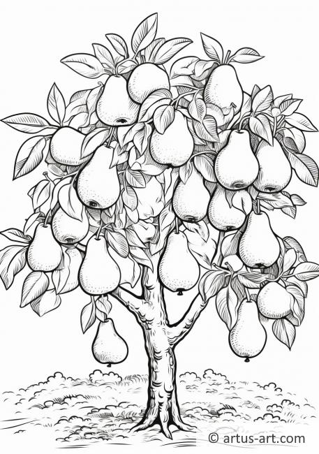 Pear Tree Coloring Page » Free Download » Artus Art