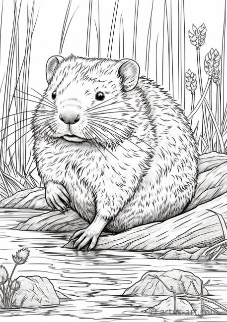 Muskrat Coloring Page » Free Download » Artus Art