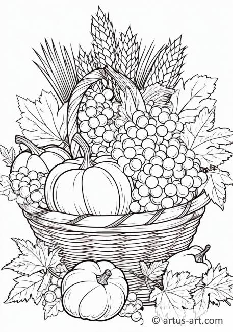 Harvest Cornucopia Coloring Page » Free Download » Artus Art