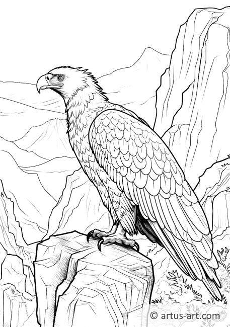 Vulture in a Canyon Coloring Page » Free Download » Artus Art