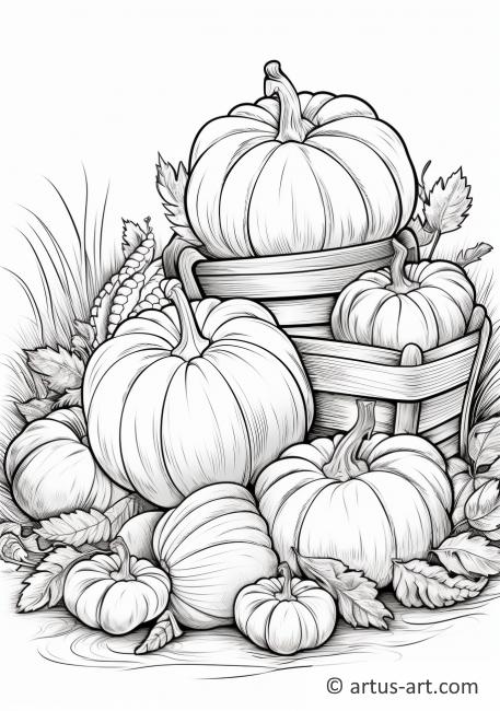 Pumpkin Harvest Coloring Page » Free Download » Artus Art