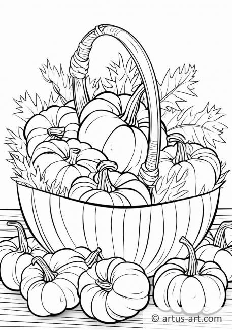 Pumpkin Basket Coloring Page » Free Download » Artus Art