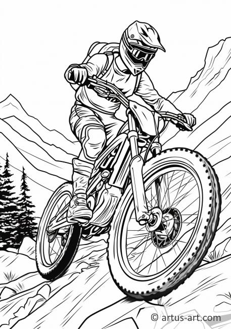 Página para colorir de Mountain Biking