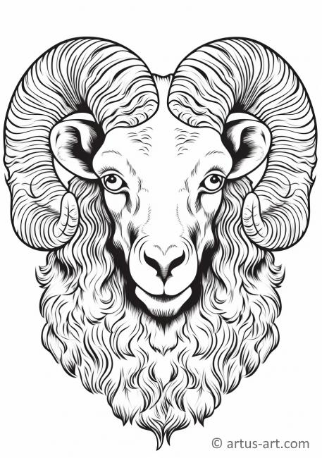 Mouflon Coloring Page For Kids » Free Download » Artus Art