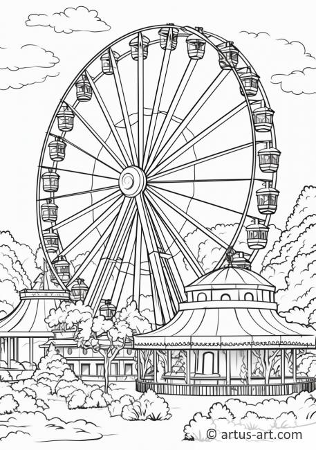 Oktoberfest Ferris Wheel Coloring Page » Free Download » Artus Art