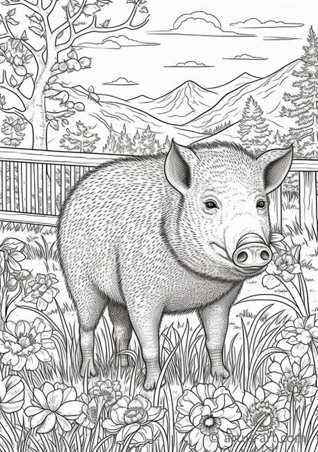 Peccary Coloring Page For Kids » Free Download » Artus Art