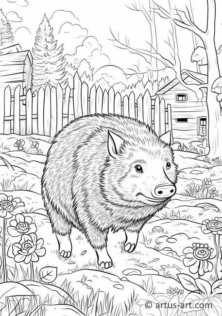 Peccary Coloring Page For Kids » Free Download » Artus Art