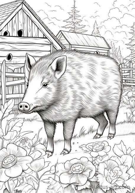 Peccary Coloring Page » Free Download » Artus Art