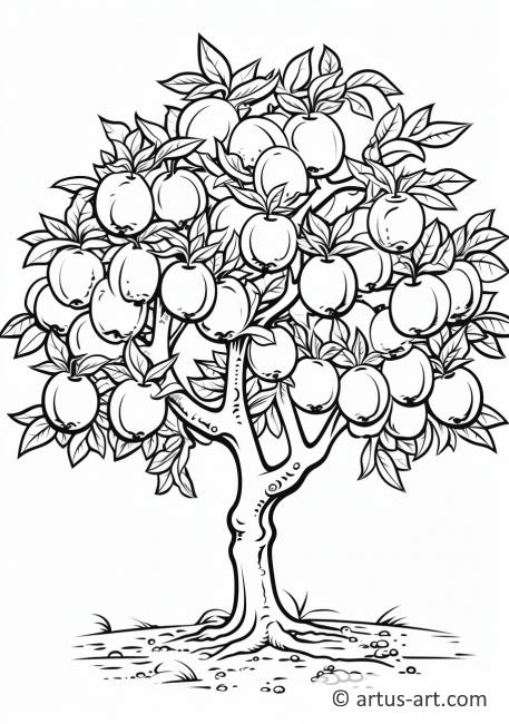 Peach Tree Coloring Page » Free Download » Artus Art