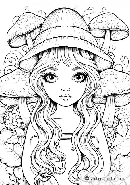 Mushroom Fairy Coloring Page » Free Download » Artus Art