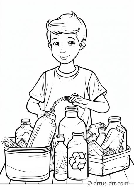 Recycling Awareness Coloring Page