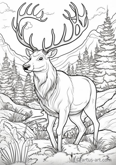 Reindeer Coloring Page » Free Download » Artus Art