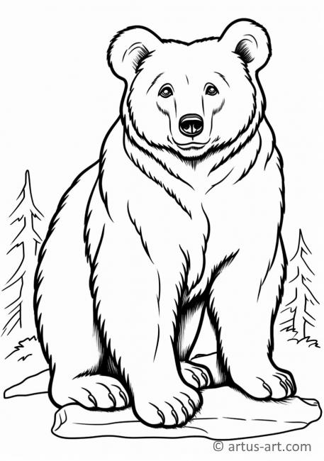 Cute Bear Coloring Page » Free Download » Artus Art