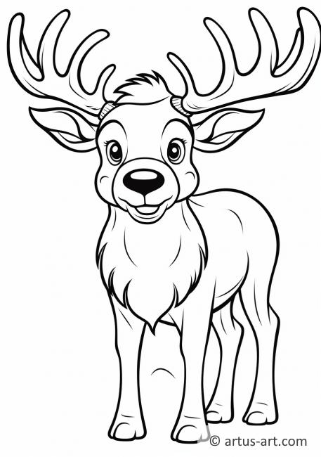 Cute Elk Coloring Page For Kids » Free Download » Artus Art