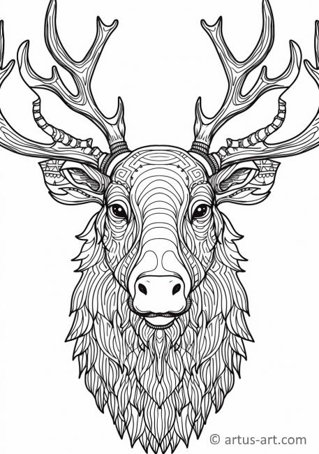 Cute Moose Coloring Page » Free Download » Artus Art