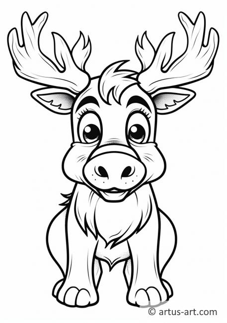 Cute Moose Coloring Page » Free Download » Artus Art