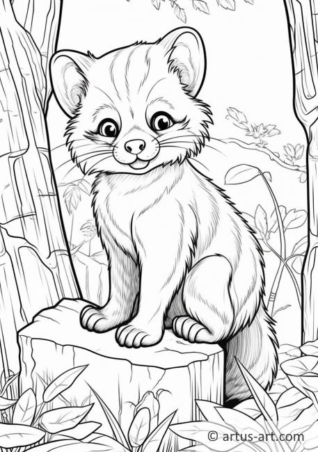 Cute Fisher cat Coloring Page » Free Download » Artus Art