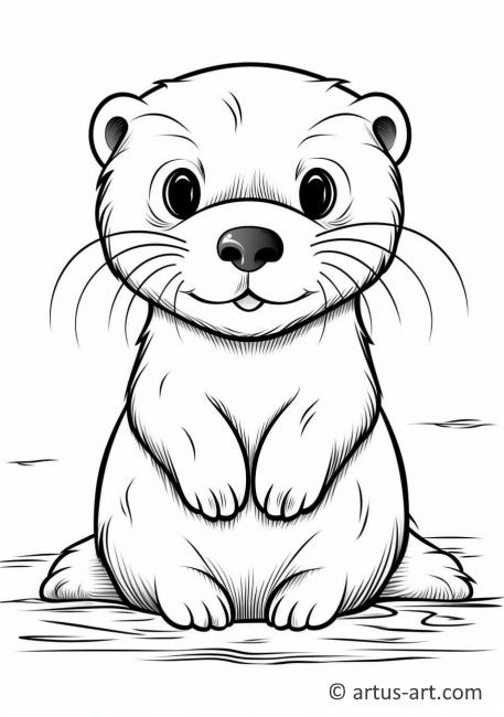 Cute Otter Coloring Page For Kids » Free Download » Artus Art