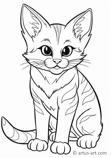 Cute Sand cat Coloring Page » Free Download » Artus Art