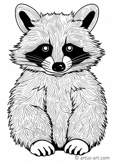 Cute Raccoon Coloring Page » Free Download » Artus Art