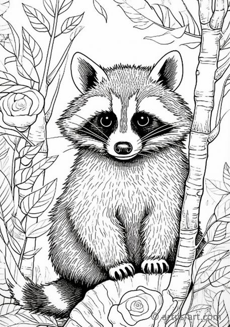 Cute Raccoon Coloring Page » Free Download » Artus Art