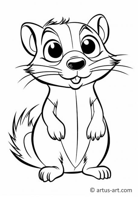 Cute Weasel Mustela Coloring Page » Free Download » Artus Art