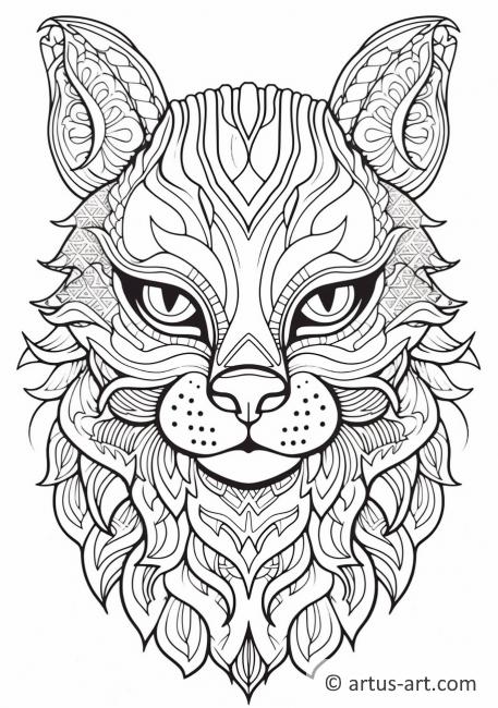 Cute Wild cat Coloring Page For Kids » Free Download » Artus Art