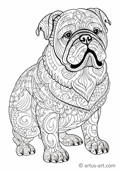 Cute Bulldog Coloring Page For Kids » Free Download » Artus Art