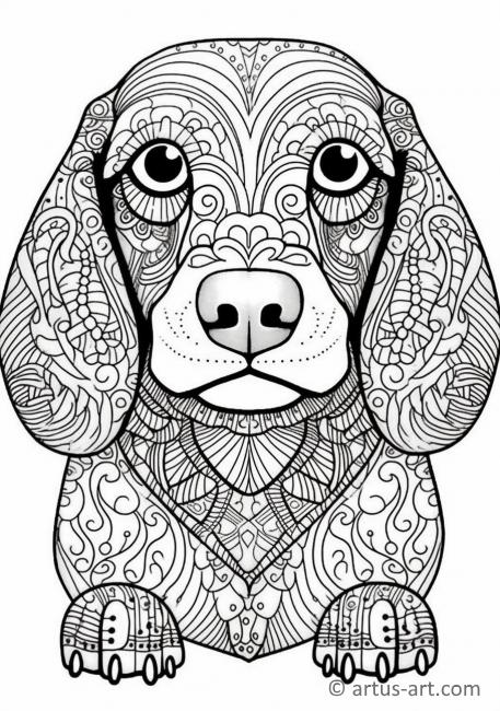 Cute Dachshund Coloring Page For Kids » Free Download » Artus Art