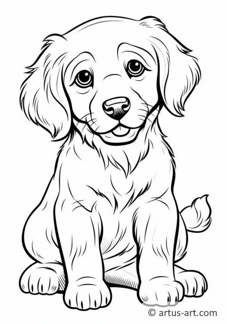 Cute Golden retriever Coloring Page » Free Download » Artus Art