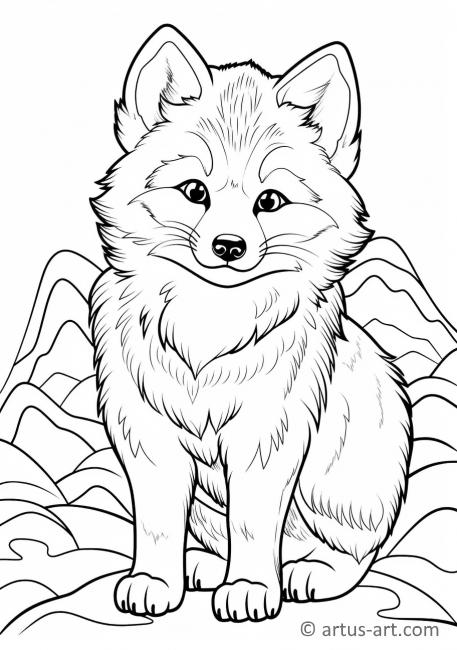 Cute Arctic Fox Coloring Page For Kids » Free Download » Artus Art