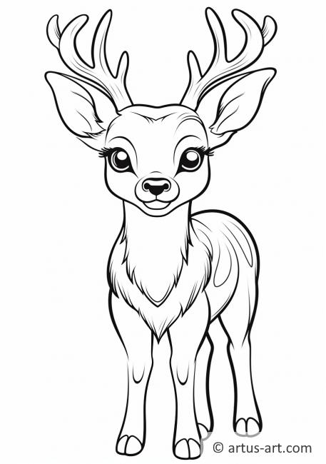 Cute Deer Coloring Page For Kids » Free Download » Artus Art