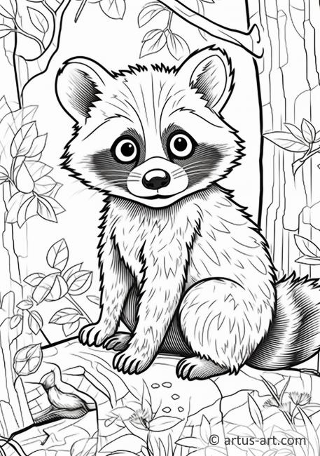 Cute Raccoon dog Coloring Page » Free Download » Artus Art