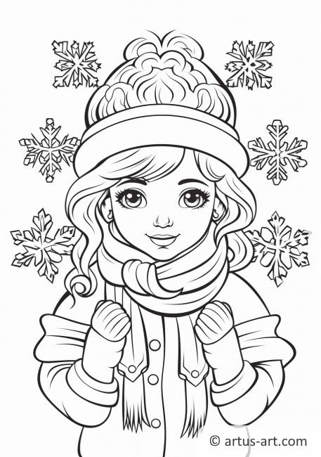 Snowflake with Mittens Coloring Page » Free Download » Artus Art