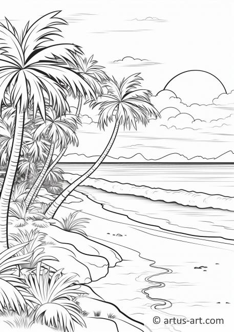 Beach Sunset Painting Coloring Page » Free Download » Artus Art