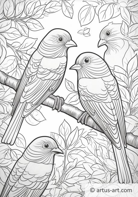 Awesome Finches Coloring Page For Kids » Free Download » Artus Art