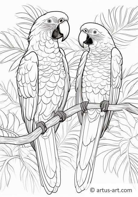 Tropical Birds Coloring Page » Free Download » Artus Art