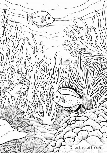 Underwater Coral Reef Coloring Page » Free Download » Artus Art