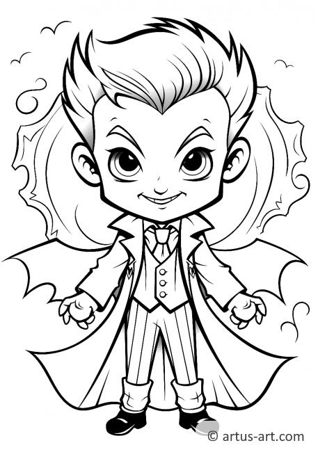 Desenho de Halloween Assustador Vampiro para colorir