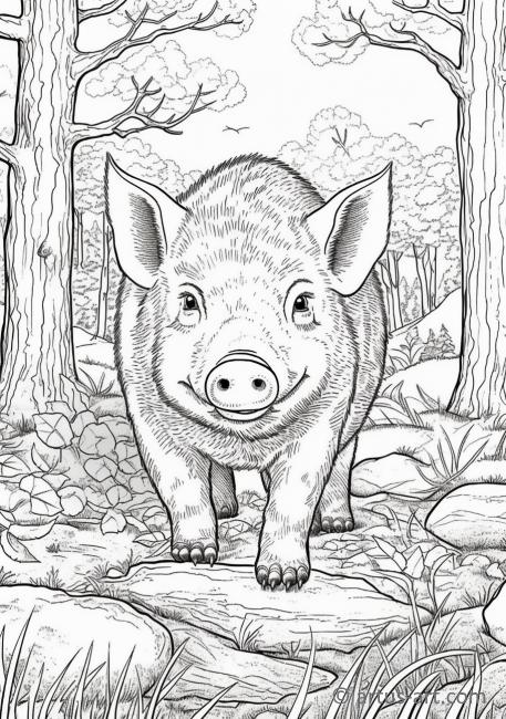 Wild boar Coloring Page For Kids » Free Download » Artus Art