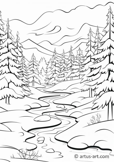 Winterlandschaft Ausmalbild » Gratis Ausdrucken & Ausmalen » Artus Art