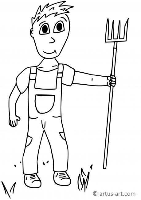 Farmer Coloring Page