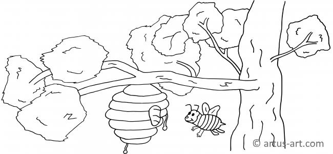 Bienenstock Ausmalbild